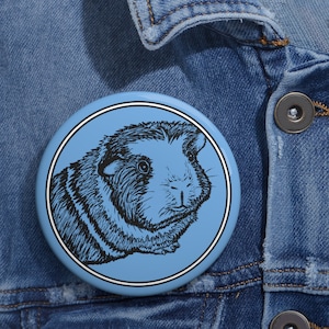 Blue Guinea Pig Sketch Buttons