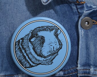 Blue Guinea Pig Sketch Buttons