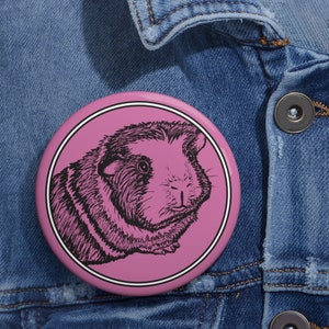 Pink Guinea Pig Sketch Buttons
