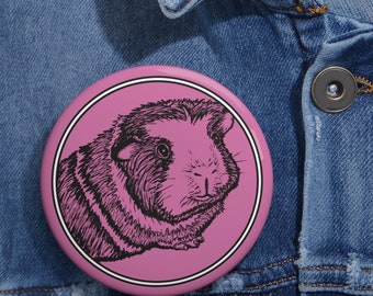 Pink Guinea Pig Sketch Buttons