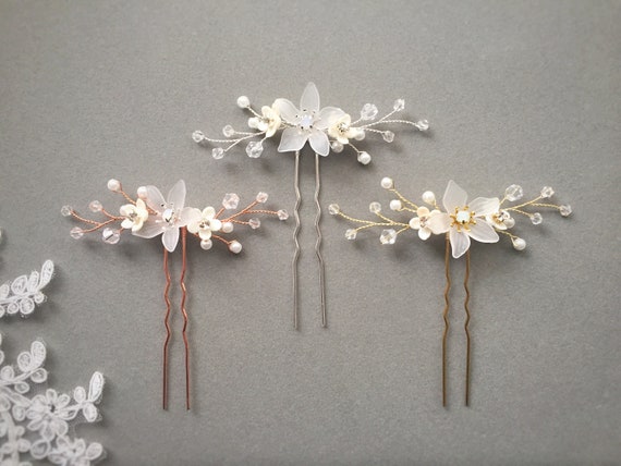 bridal floral hair pins