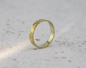 Simple Brass Ring, Basic Ring, Hammered Brass Ring, Ring Handmade - RB1