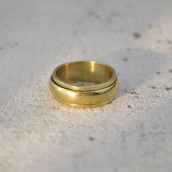 Meditation ring, brass ring, simple ring -RC1