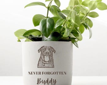Personalized Dog Memorial Engraved Planter Pot, Dog Owner Condolence Gift, Pet Remembrance Gift, Loss Of Pet Sympathy Planter