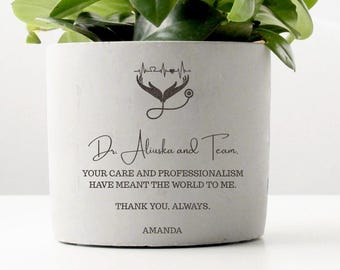 Custom Doctor Appreciation Gift Planter | Personalized Thank You Pot for Medical Professionals, Nurses, Hospital Staff & Healthcare Workers