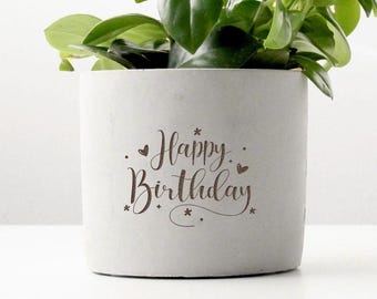 Happy Birthday Planter Pot, Personalized Birthday Gifts, Plant Lover Gifts, Plant Lady Gifts, 18th 25th 30th 40th 50th Birthday Gifts