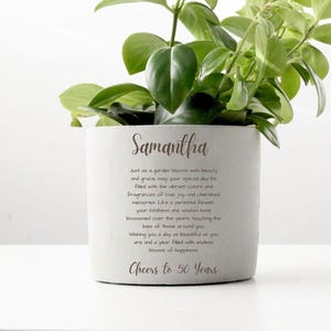 Personalized 40th 50th 60th Birthday Gift, Custom Engraved Planter Pot, Christmas Gift For Siblings, Bonus Sister Gift, Best Friends Gift