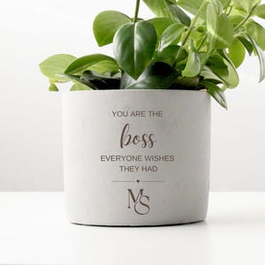 Personalized Boss Gifts for Men Women, Custom Logo Engraved Planter Pot, Boss Birthday Gift, World's Best Boss Lady Thank You Christmas Gift
