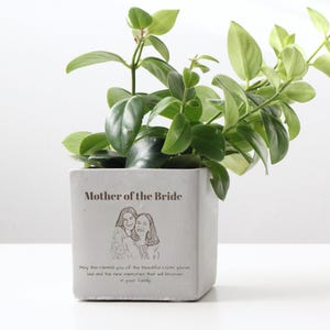 Personalized Mother of the Bride Gift, Custom Engraved Planter Pot, Mother In Law Wedding Gift From Bride Groom, Plant Mom Wedding Gift