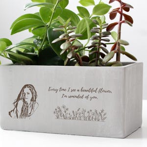 Personalized Photo On Planter Pot, Plant Lover Girlfriend Anniversary Gift, Custom Best friend Plant Lady Pot, Wife Birthday Gift