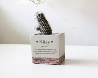 Memorial planter, cat memorial gift, remembrance gift, pet memorial gift, loss of pet, loss of cat, custom flower pot, never forgotten