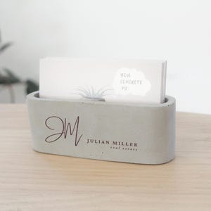 Porte-cartes de visite personnalisé pour cadeau d'agent immobilier, Porte-cartes de visite avec logo, Porte-cartes en ciment personnalisé pour agence immobilière