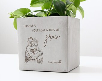 Personalized Grandparent Photo Gift | Custom Engraving Grandma Grandpa Gift