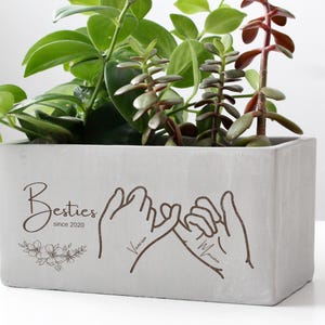Personalized Planter Pot Gift for Best Friends, Besties Birthday Gift, Plant Lover Friends Anniversary Gifts, Custom Name Plant Lady Gift