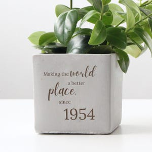 Personalized  50th 60th 70th Birthday Gift, Custom Engraved Planter Pot, Gift For Grandparents, Mom Dad Gift, 1974 Birth Year Gift