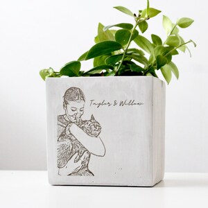 Custom Pet Parent Gift , Cat Mom, Dog Mom, Cat Dad, Dog Dad Gift | Engraved Custom Photo Planter Pot
