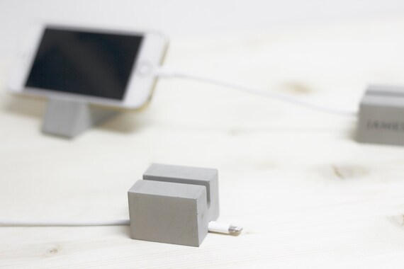 Concrete Cable Organizer Desk Cable Management Night Stand Etsy
