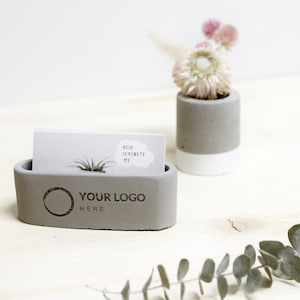 Porte-cartes de visite personnalisé, Porte-cartes de visite avec logo, Porte-cartes en ciment, Cadeau personnalisé pour lui, Cadeau pour patron