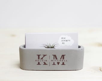 Tarjetero personalizado, tarjetero con logo, tarjetero de cemento, regalo personalizado para él, regalo para el jefe, regalo para el director ejecutivo