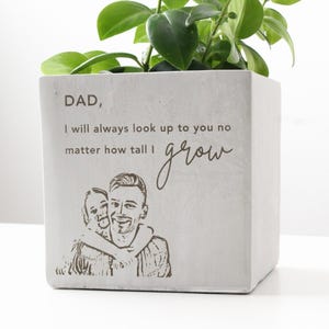 Engraved Personalized Mom Dad Planter Pot Christmas Gifts | I Will Always Look Up To You