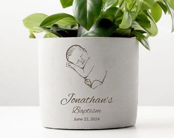 Personalized Godmother Gift, Custom Engraved Planter Pot, Plant Lover Godmother Birthday Gift, Baptism Souvenir