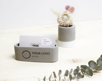 Customized Business Card Holder, Logo Business Card Holder, Cement Card Holder, Personalized Gift for Him, Gift for Boss