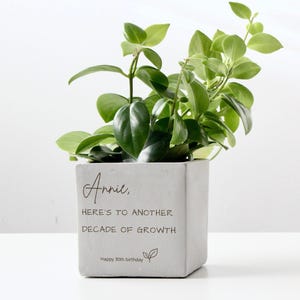 Personalized Engraved Birthday Gift Planter Pot | 20th, 30th, 40th, 50th Birthday