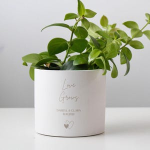 Love Grows Personalized Planter Pot Engraved | Engagement, Wedding, Anniversary Gift
