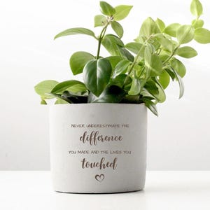 Cadeau de remerciement, cadeau de remerciement, pot de fleur personnalisé, pot de succulentes, cadeau de retraite pour elle, cadeau pour mentor, cadeau pour collègue