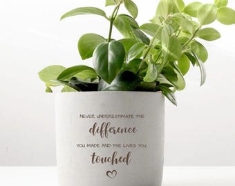 Appreciation Gift, Thank You Gift, Personalized flower pot, Succulent pot, Retirement gift for her, Gift for mentor, Gift for coworker