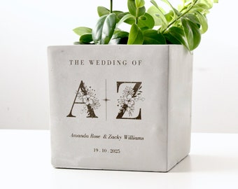 Personalized Wedding Centrepiece Planter Pot | Newlywed Gift | Wedding Favors