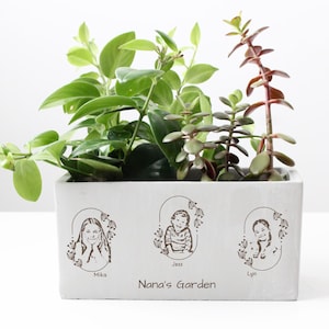 Personalized Grandma Birthday Gift From Grandkids, Custom Photo Planter Pot Grandmother Christmas Gift, Great Grandparents Gift Ideas