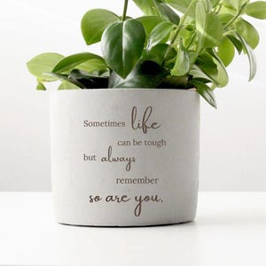 Inspirational Engraved Planter Pot, Plant Mom Gifts | Motivational Quote Plant Lover Gifts | Friends Birthday Gifts | Plant Lady Gifts