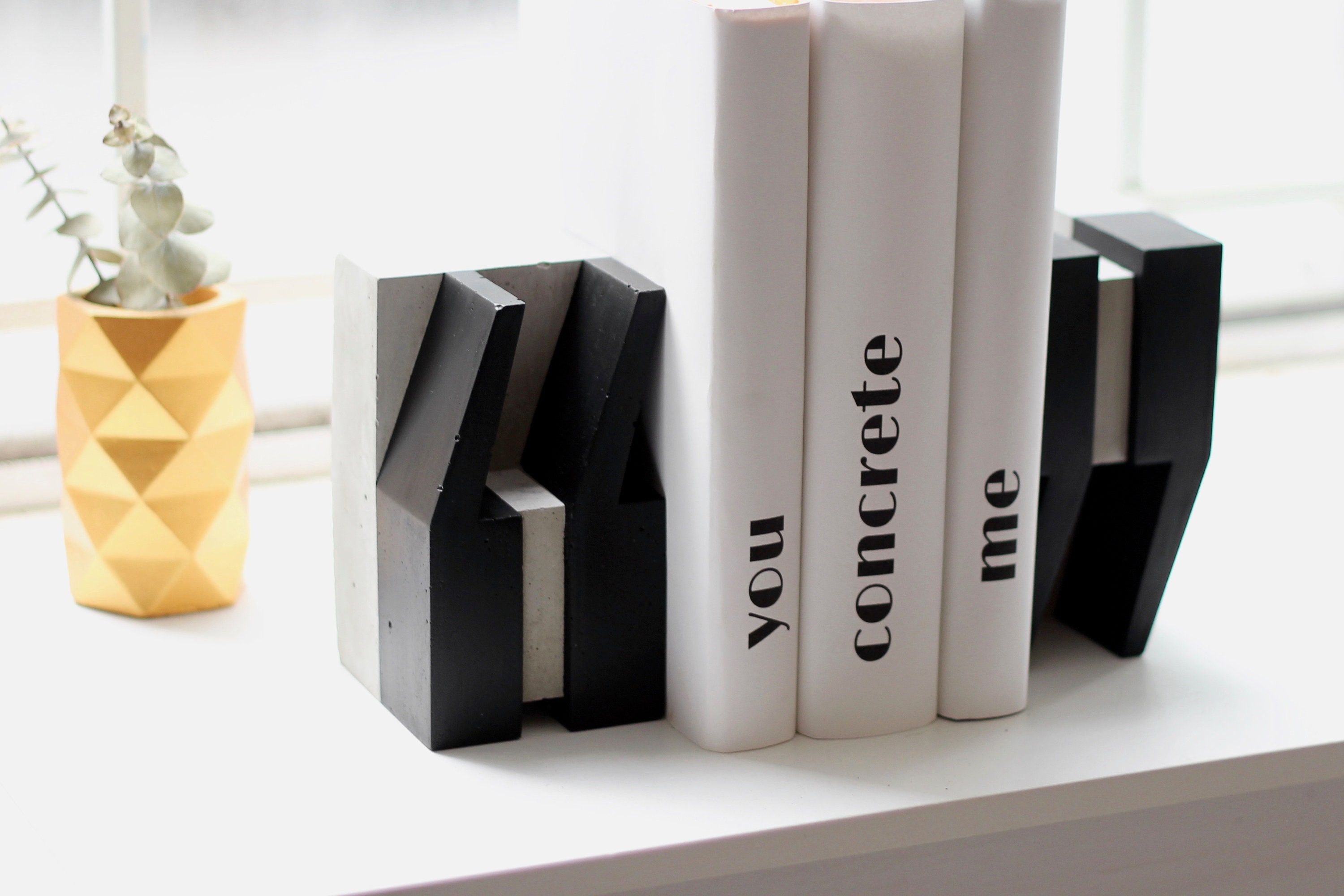 Quote Concrete Bookends For Book Lovers in Rose Gold White Etsy