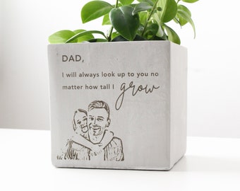 Engraved Personalized Mom Dad Planter Pot Christmas Gifts | I Will Always Look Up To You