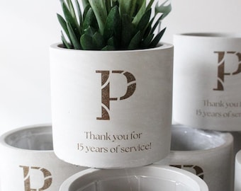 Personalized Employee Appreciation Gift, Custom Logo Planter Pot