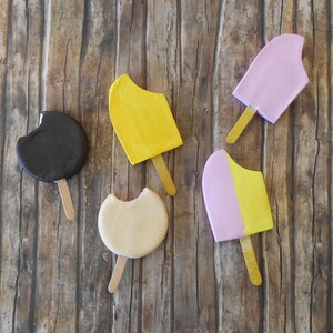 Ímãs de geladeira em miniatura de sorvete, decoração de cozinha de verão