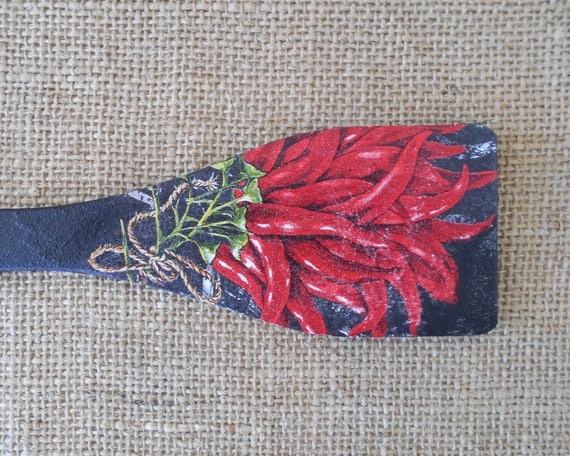 Rustic Kitchen Wall Decor Wooden Spoons Chili Pepper Decor Etsy