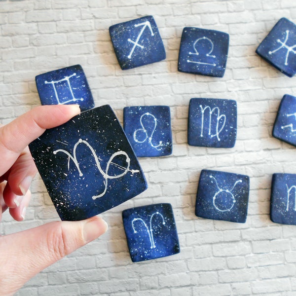 Zodiac Gift - Fridge Magnets - Astrological Sign - Zodiac Decor - Wedding Shower Favors - Personalized - Gift for a friend - Horoscope Gift