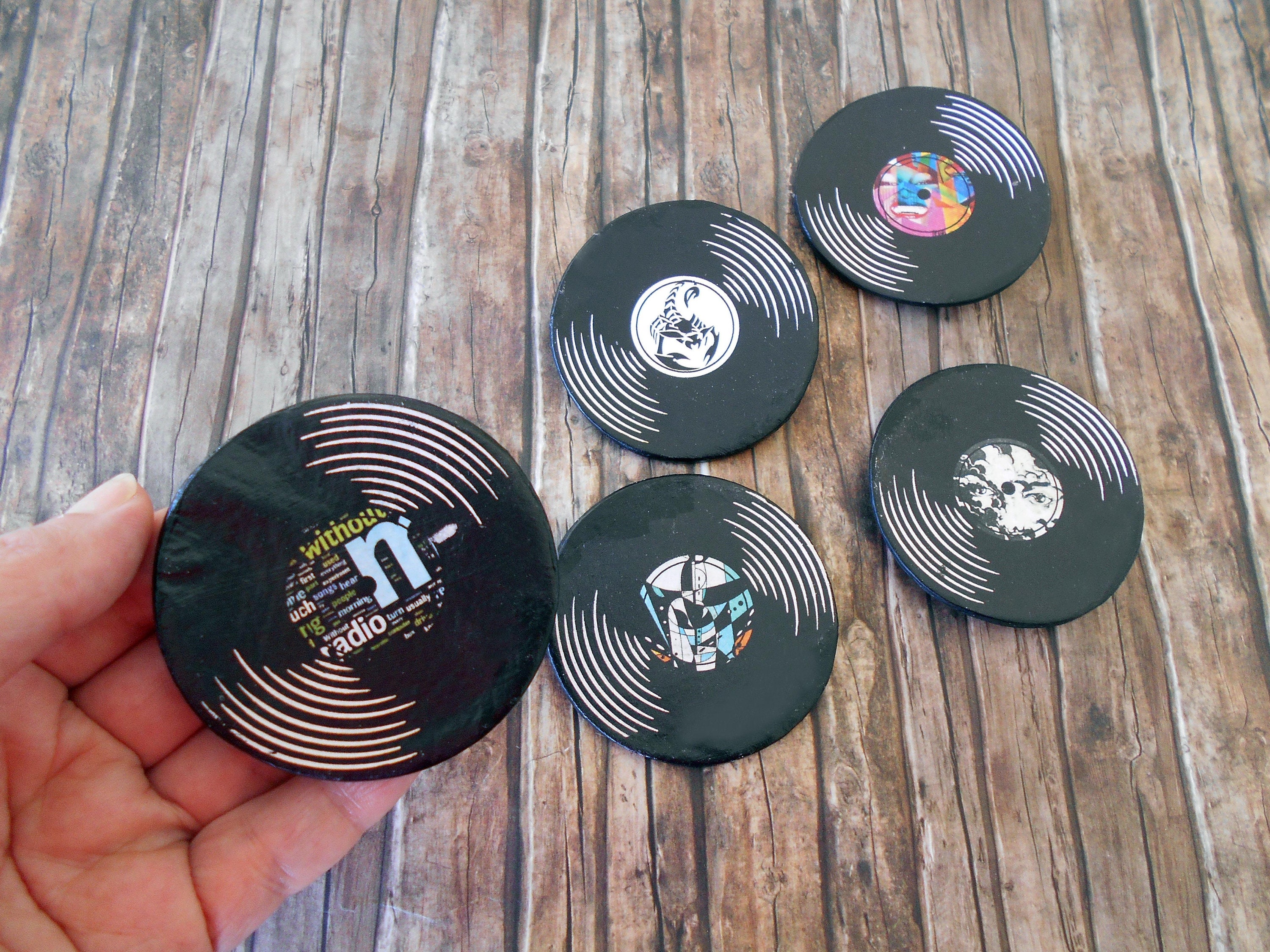Miniature Custom Vinyl Record Discs Fridge Music Etsy