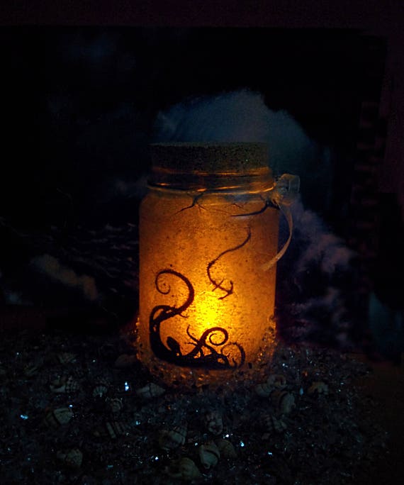 Cthulhu Jar Deep Ocean Glass Candle Jar Mason Jar Home Etsy