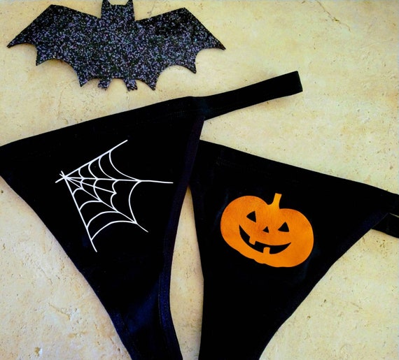 HALLOWEEN sexy thong panties Burlesque Stripper costume spooky | Etsy
