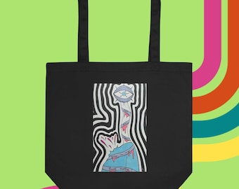 Heart Melting Tote Bag, Sac Cabas, Shoulder Bag, Sac Fourre-Tout, Colorful Tote Bag, Small Tote Bag, Graphic Tote Bag, Sac avec impression