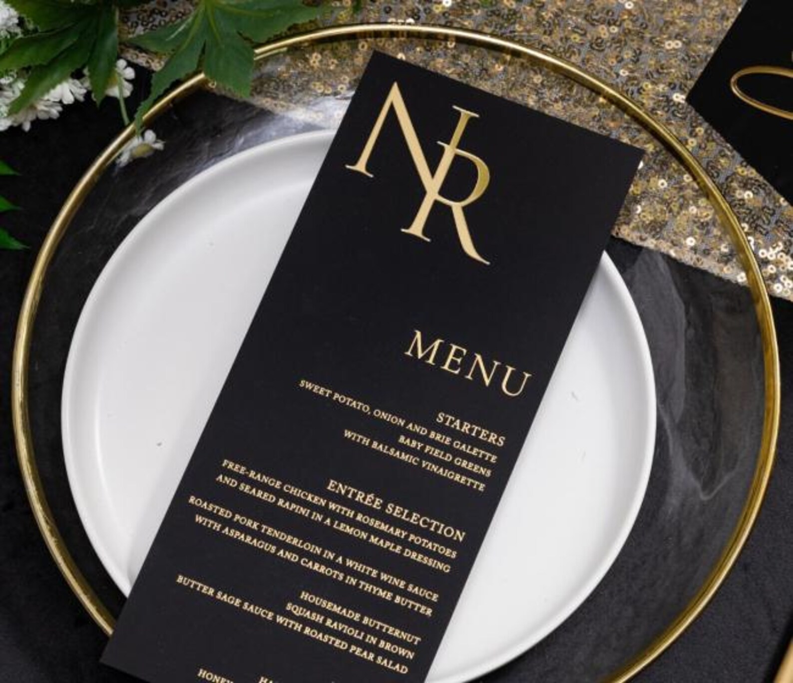 Metal Menu Card Luxury Gold Foil Menu Card With 3D Customized Name Tag - Etsy