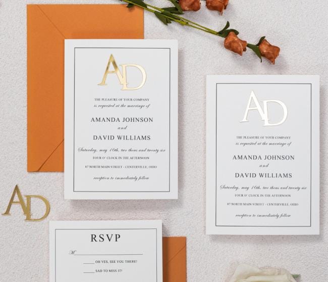Minimalist Border Invitation Set - Etsy
