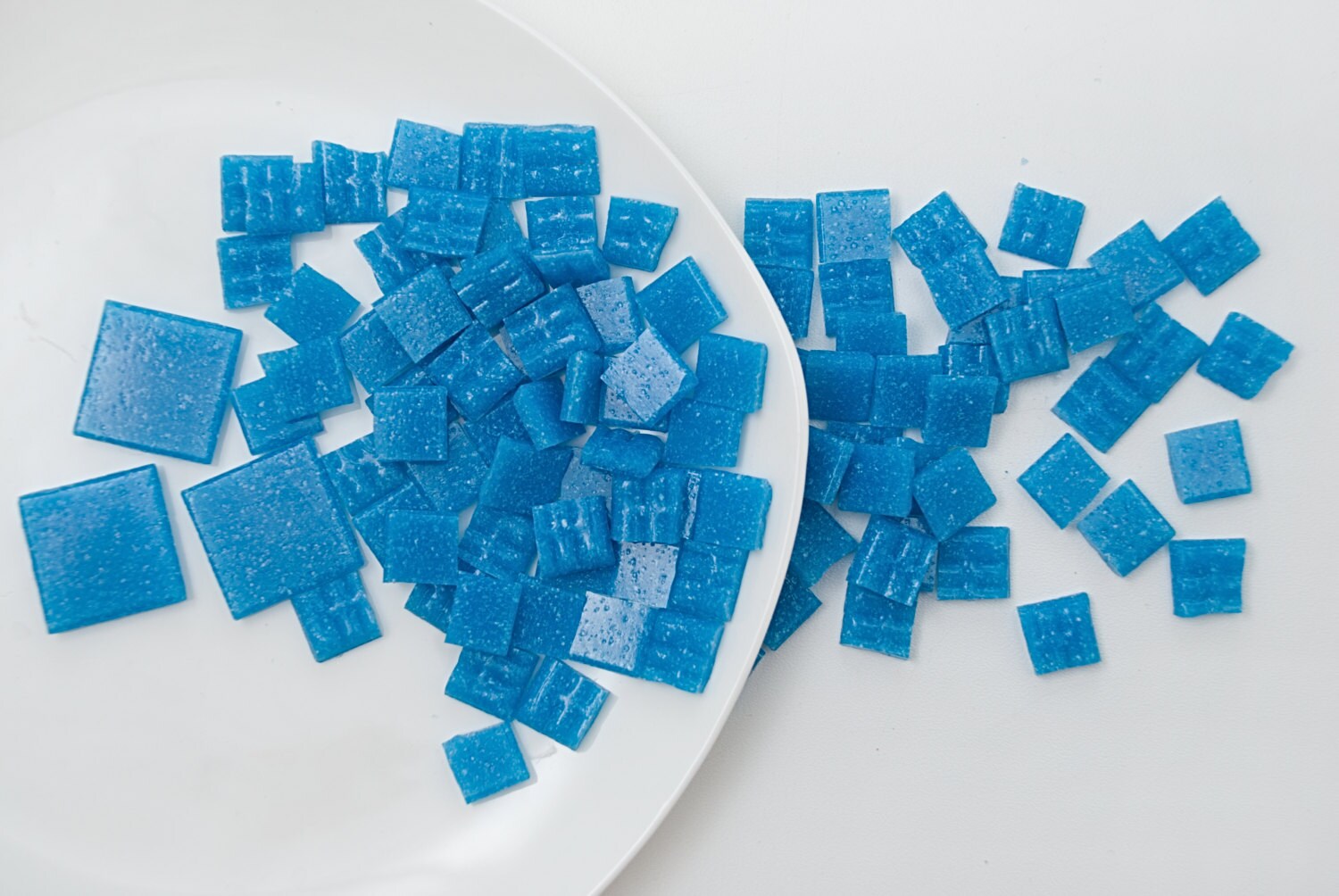 Dark Blue Mosaic Tiles Handcut Squared Zoom