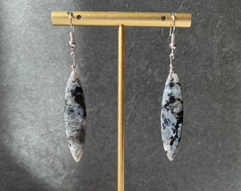Larvikite Labradorite Earrings