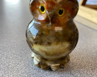 Vintage Stone Carved Owl
