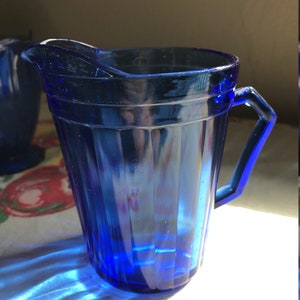 Hazel Atlas Cobalt Blue Aurora Creamer