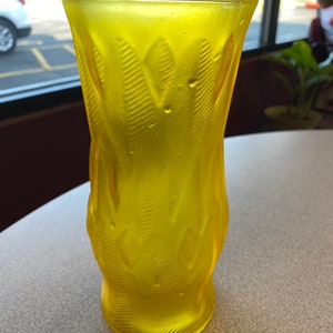 Frosted Yellow Vase